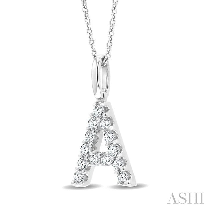 Classic 'A' Initial Diamond Pendant