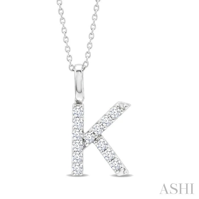 Classic 'K' Initial Diamond Pendant
