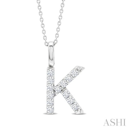 Classic 'K' Initial Diamond Pendant