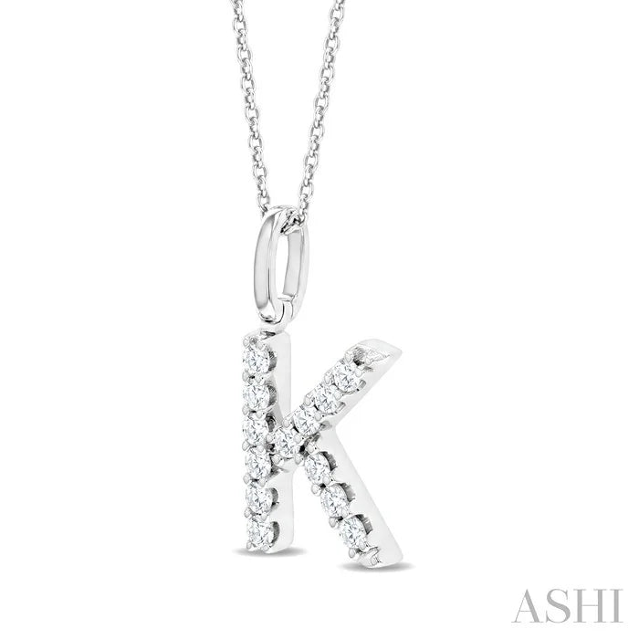 Classic 'K' Initial Diamond Pendant