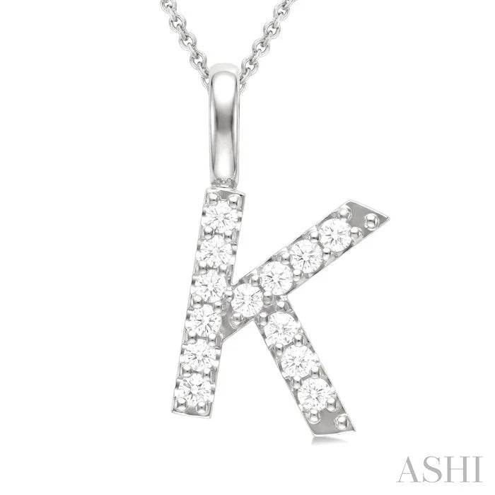 Classic 'K' Initial Diamond Pendant