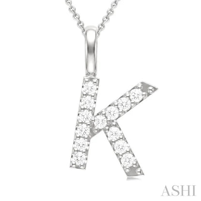 Classic 'K' Initial Diamond Pendant