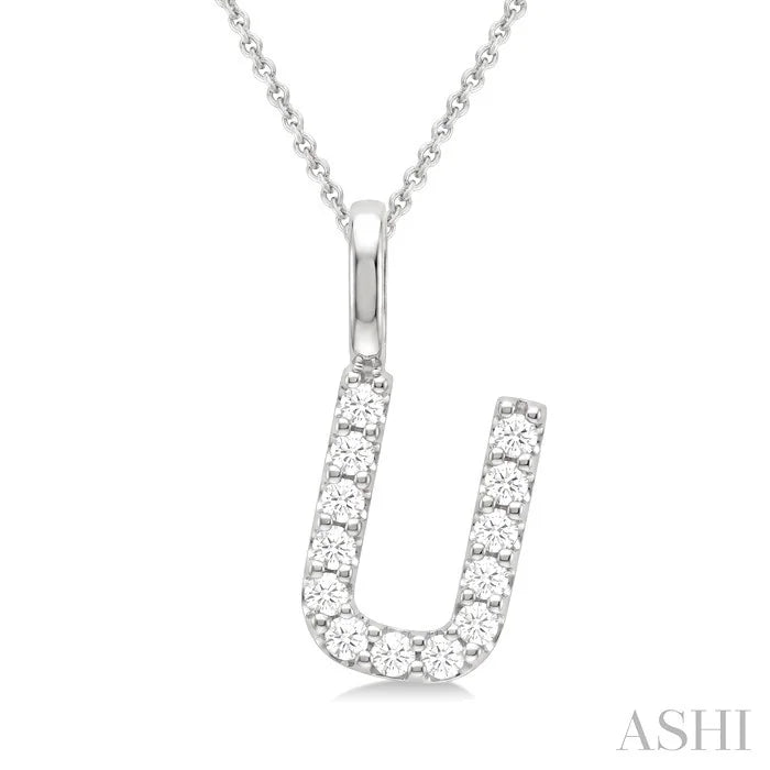 Classic 'U' Initial Diamond Pendant