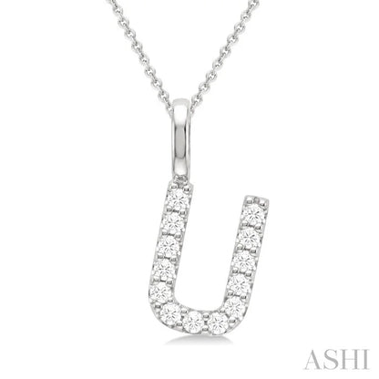 Classic 'U' Initial Diamond Pendant