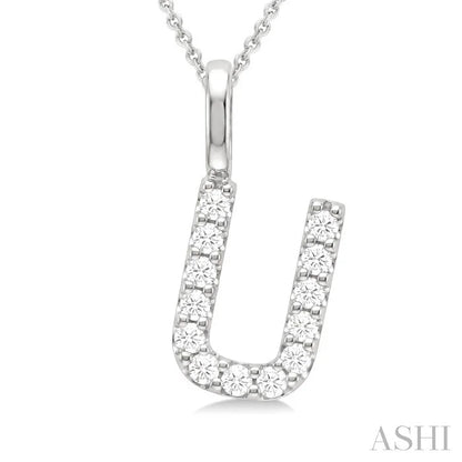Classic 'U' Initial Diamond Pendant