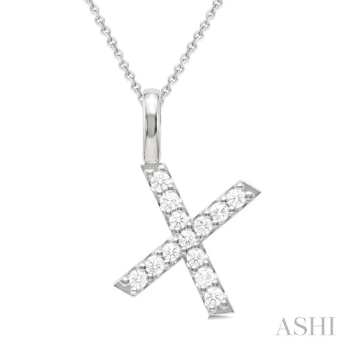 Classic 'X' Initial Diamond Pendant