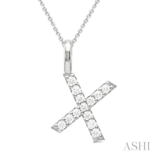 Classic 'X' Initial Diamond Pendant