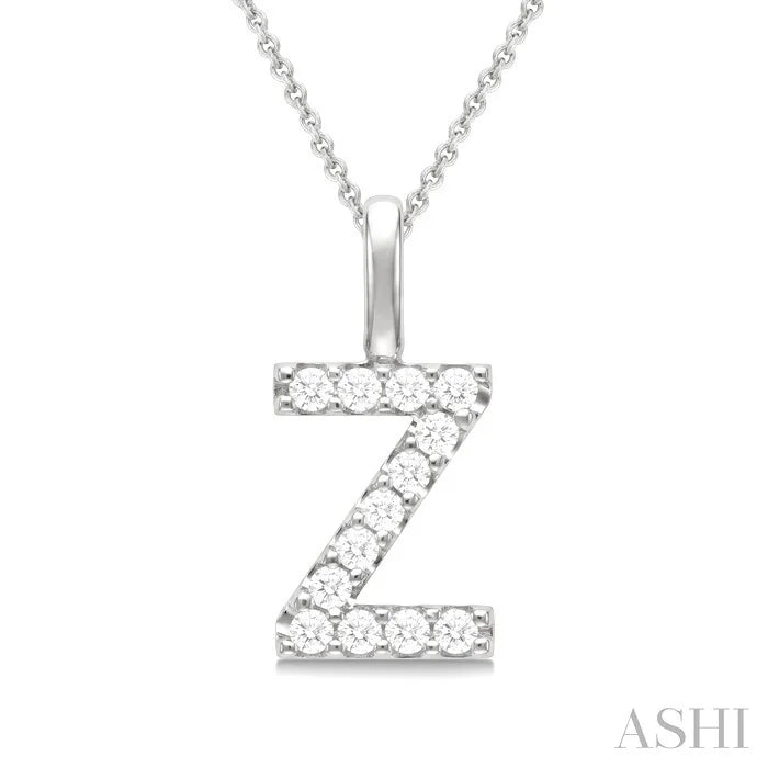 Classic 'Z' Initial Diamond Pendant