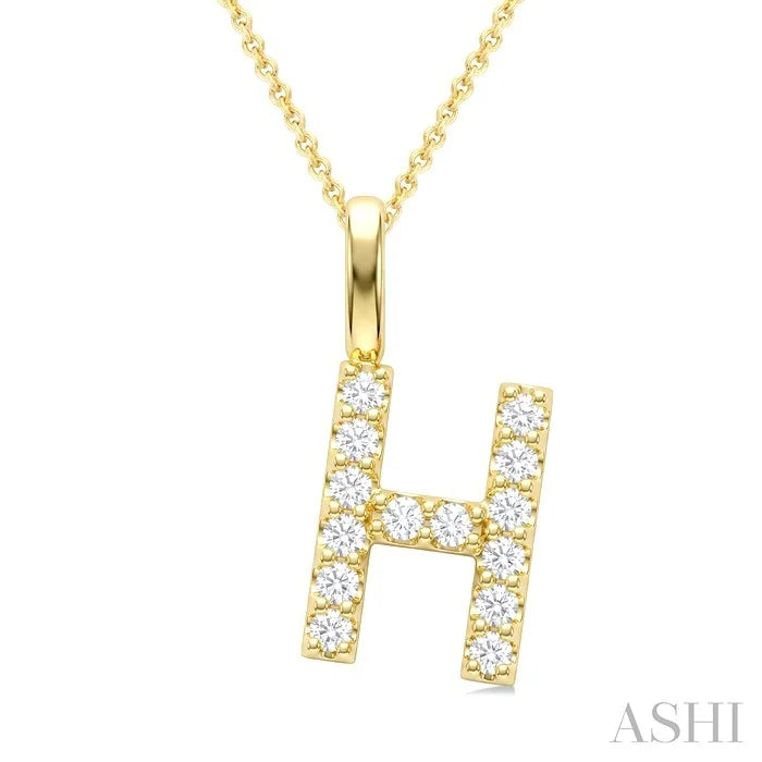 Classic 'H' Initial Diamond Pendant
