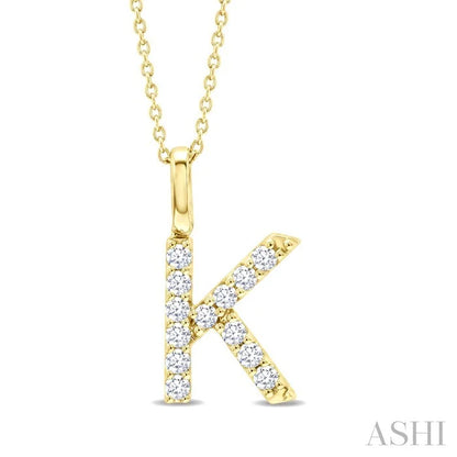 Classic 'K' Initial Diamond Pendant