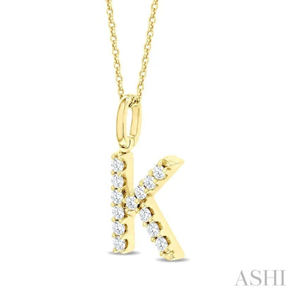 Classic 'K' Initial Diamond Pendant