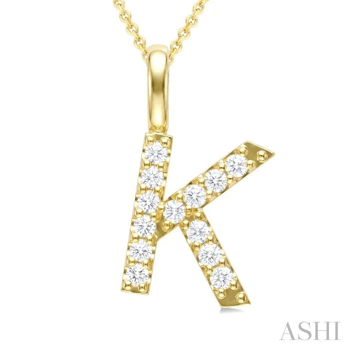 Classic 'K' Initial Diamond Pendant