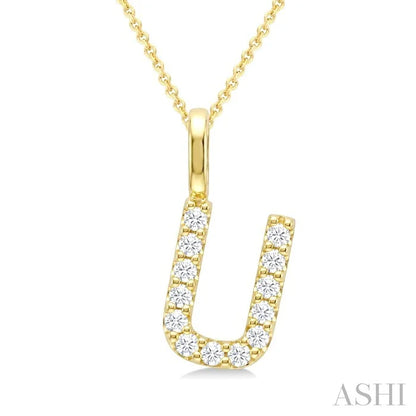 Classic 'U' Initial Diamond Pendant