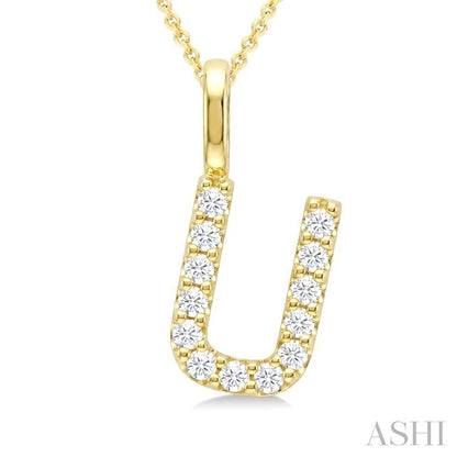 Classic 'U' Initial Diamond Pendant