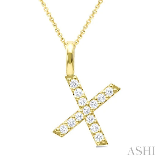 Classic 'X' Initial Diamond Pendant