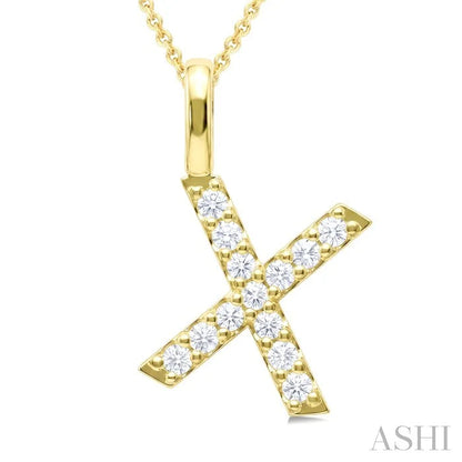 Classic 'X' Initial Diamond Pendant