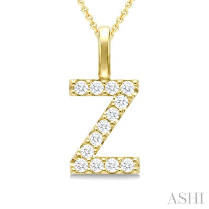 Classic 'Z' Initial Diamond Pendant