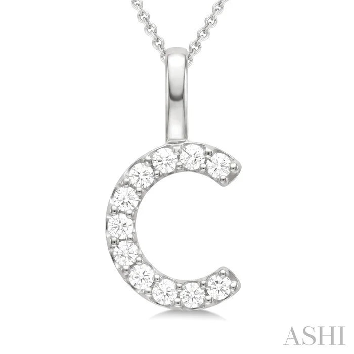 Classic 'C' Initial Diamond Pendant