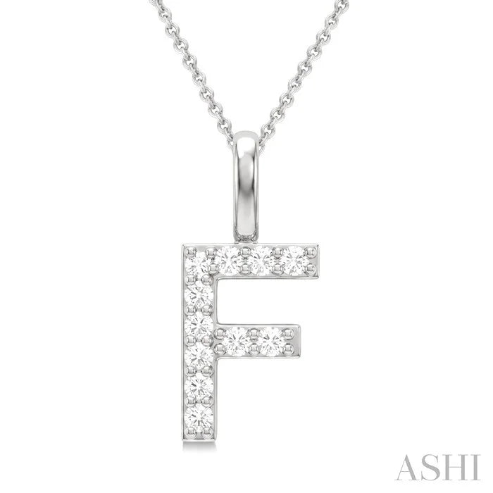 Classic 'F' Initial Diamond Pendant