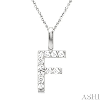 Classic 'F' Initial Diamond Pendant