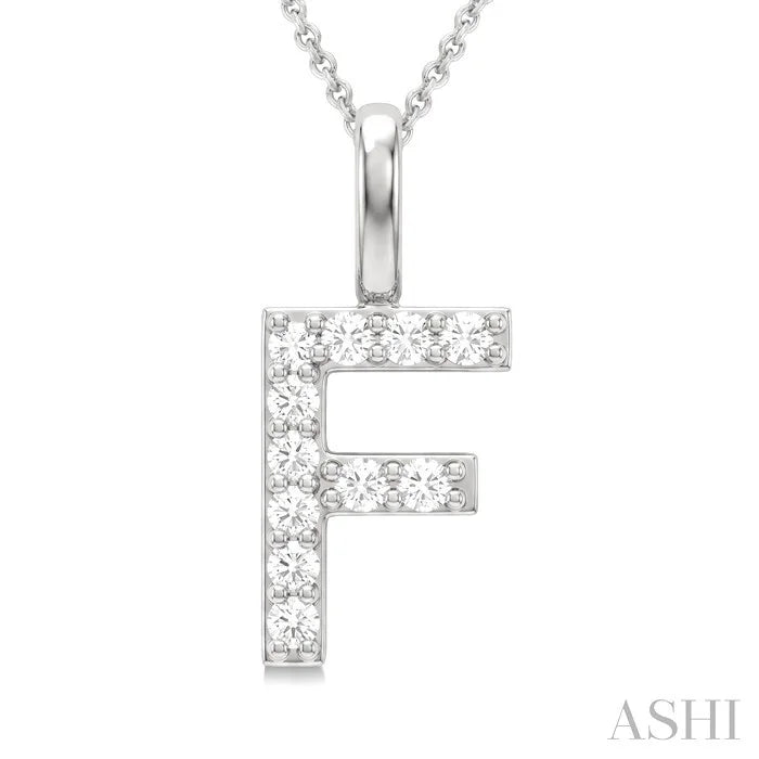 Classic 'F' Initial Diamond Pendant