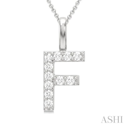 Classic 'F' Initial Diamond Pendant