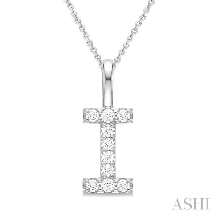 Classic 'I' Initial Diamond Pendant