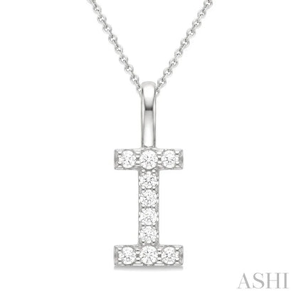 Classic 'I' Initial Diamond Pendant