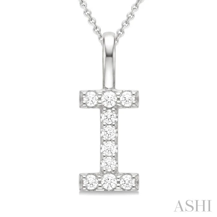 Classic 'I' Initial Diamond Pendant