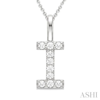 Classic 'I' Initial Diamond Pendant