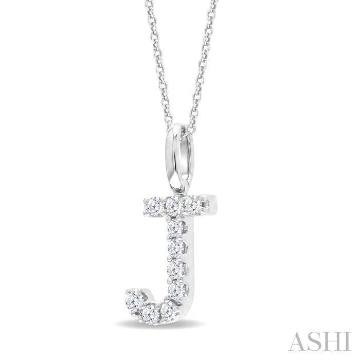 Classic 'J' Initial Diamond Pendant