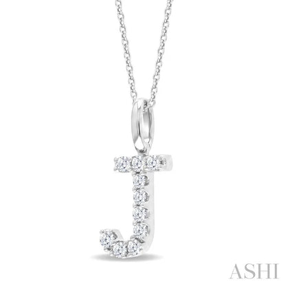 Classic 'J' Initial Diamond Pendant