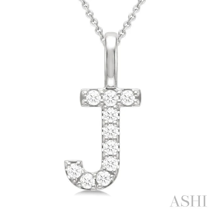 Classic 'J' Initial Diamond Pendant