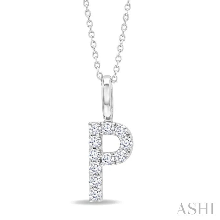 Classic 'P' Initial Diamond Pendant