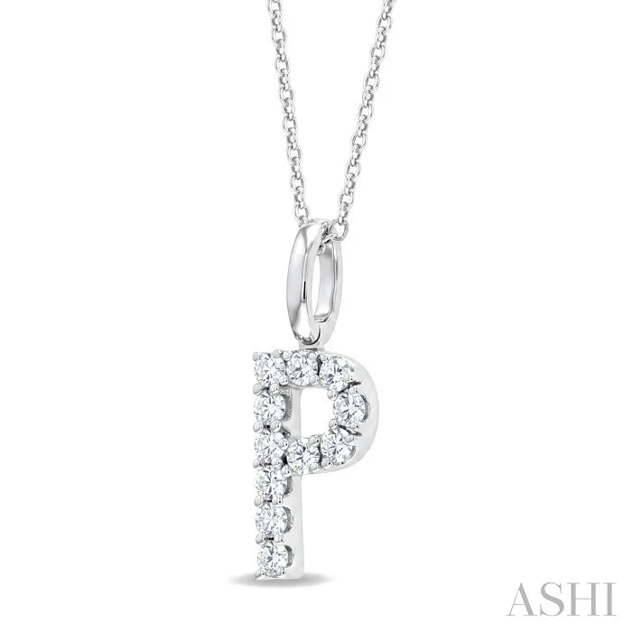 Classic 'P' Initial Diamond Pendant