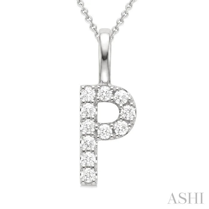 Classic 'P' Initial Diamond Pendant