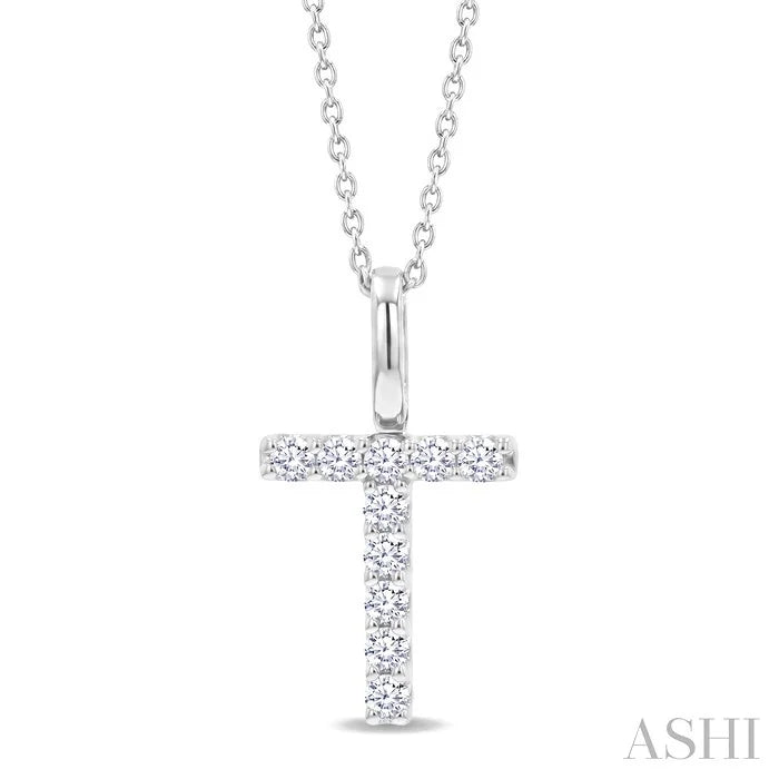 Classic 'T' Initial Diamond Pendant