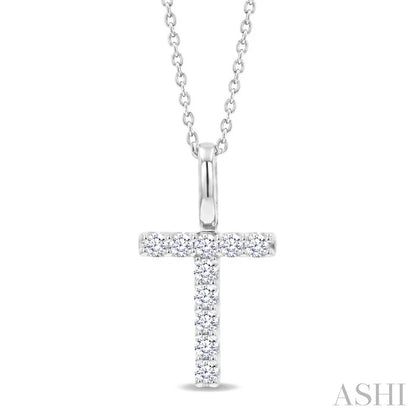 Classic 'T' Initial Diamond Pendant