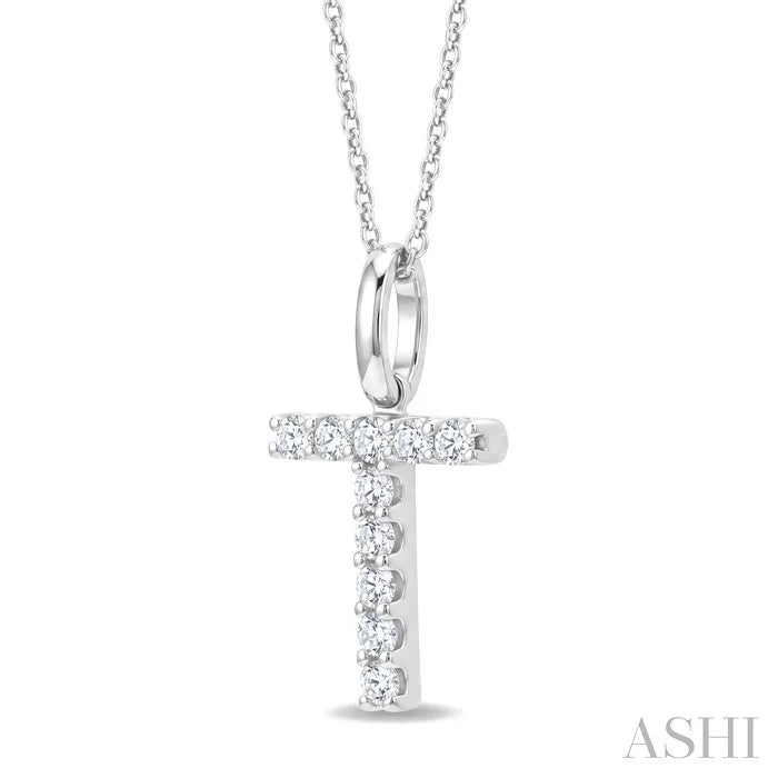 Classic 'T' Initial Diamond Pendant