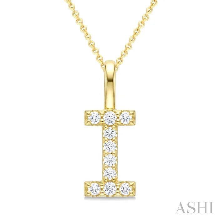Classic 'I' Initial Diamond Pendant