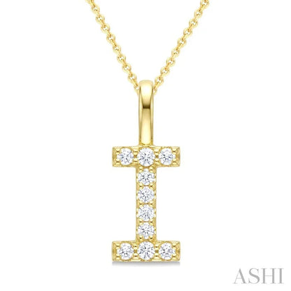 Classic 'I' Initial Diamond Pendant
