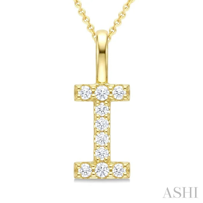 Classic 'I' Initial Diamond Pendant