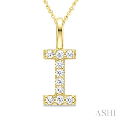 Classic 'I' Initial Diamond Pendant