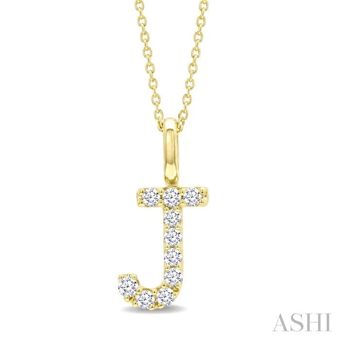 Classic 'J' Initial Diamond Pendant