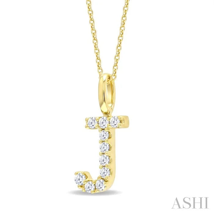 Classic 'J' Initial Diamond Pendant