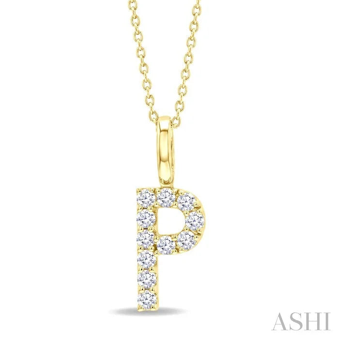 Classic 'P' Initial Diamond Pendant