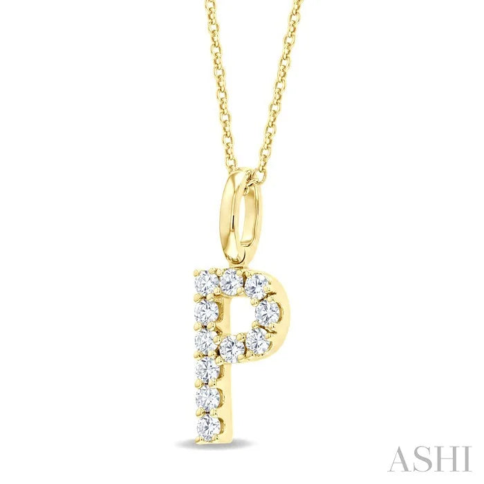 Classic 'P' Initial Diamond Pendant