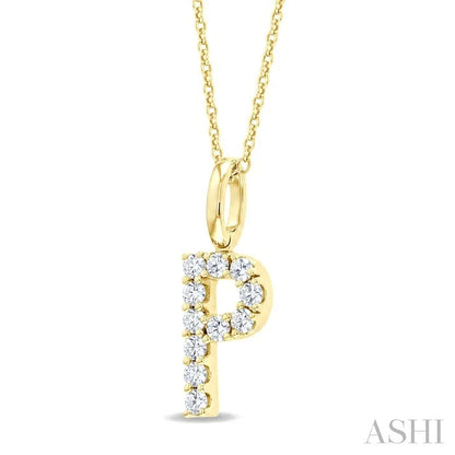 Classic 'P' Initial Diamond Pendant