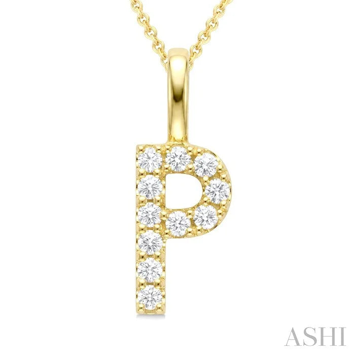 Classic 'P' Initial Diamond Pendant