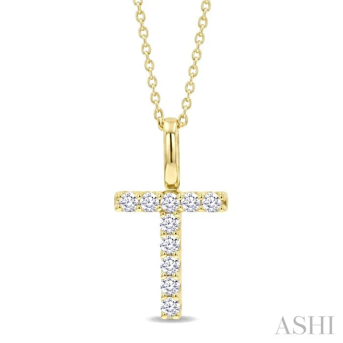 Classic 'T' Initial Diamond Pendant